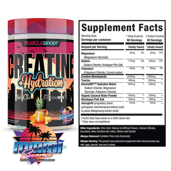 MuscleSport Creatine + Hydration 60srv