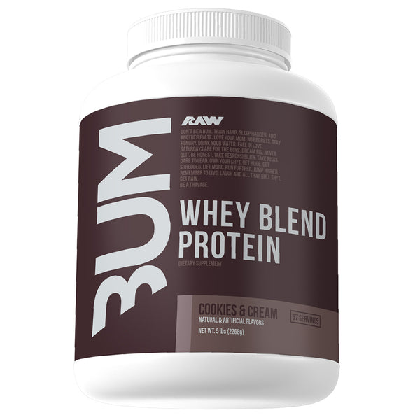 Raw CBUM Whey Blend Protein 5lb in Cookies and Cream Flavor