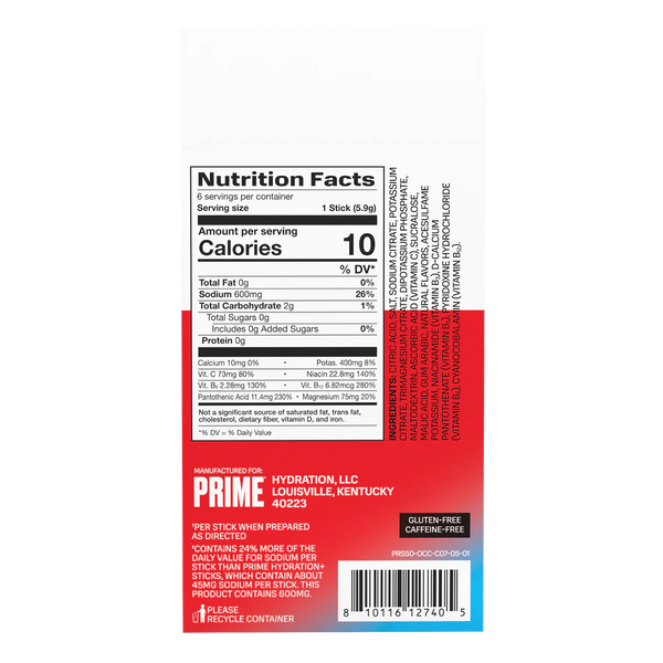 Prime Rapid Hydration Sticks 6pk