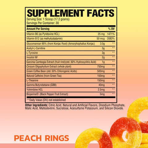 Supplement Facts Raw Burn 30srv Thermogenic powder