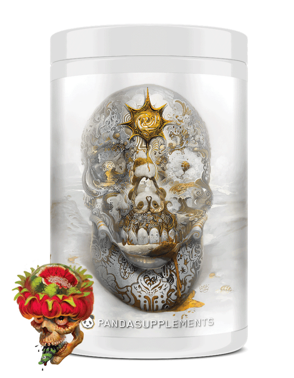 Panda Skull Pre-Workout 40srv in Dragonfruit Watermelon Candy Flavor. Insane in the Membrane.