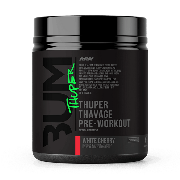 Raw Thuper Thavage Pre-Workout in White Cherry flavor