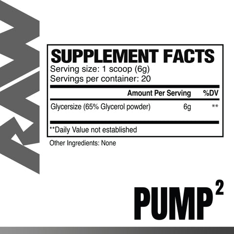 Supplement Facts Raw Pump2 20srv