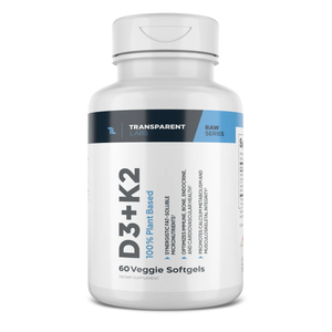 Transparent Labs Vitamin D3+ K2 60softgels, 100% plant based, veggie soft gels
