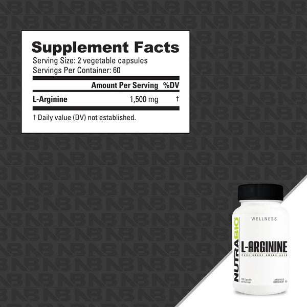 NutraBio Arginine 120Caps