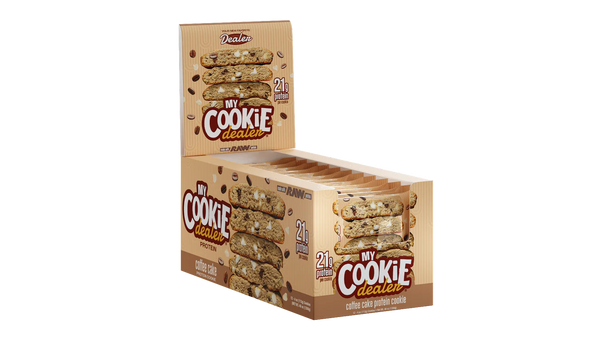 My Cookie Dealer 12ct, Coffee Cake protein cookie with 21G of protein per serving