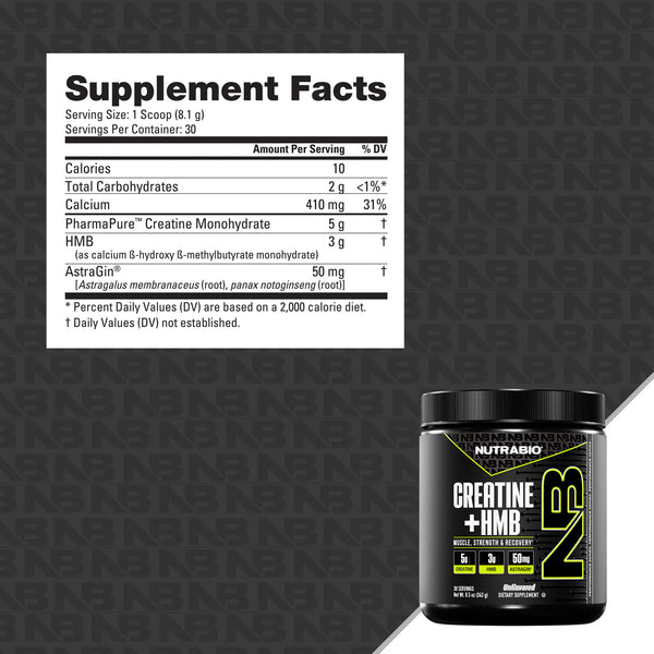 NutraBio Creatine + HMB 30srv