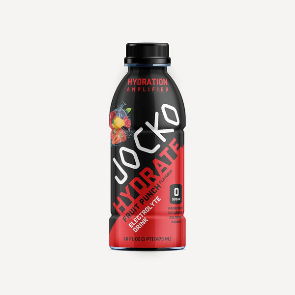 Jocko Hydrate RTD 12pk. Electrolyte drink. Fruit Punch flavored