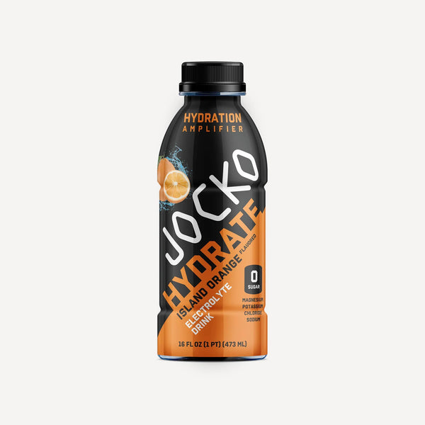 Jocko Hydrate RTD 12pk. Electrolyte drink. Island Orange flavored