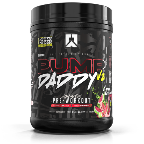 Ryse Pump Daddy V2 40srv, non-stim pre-workout in Candy Watermelon flavor