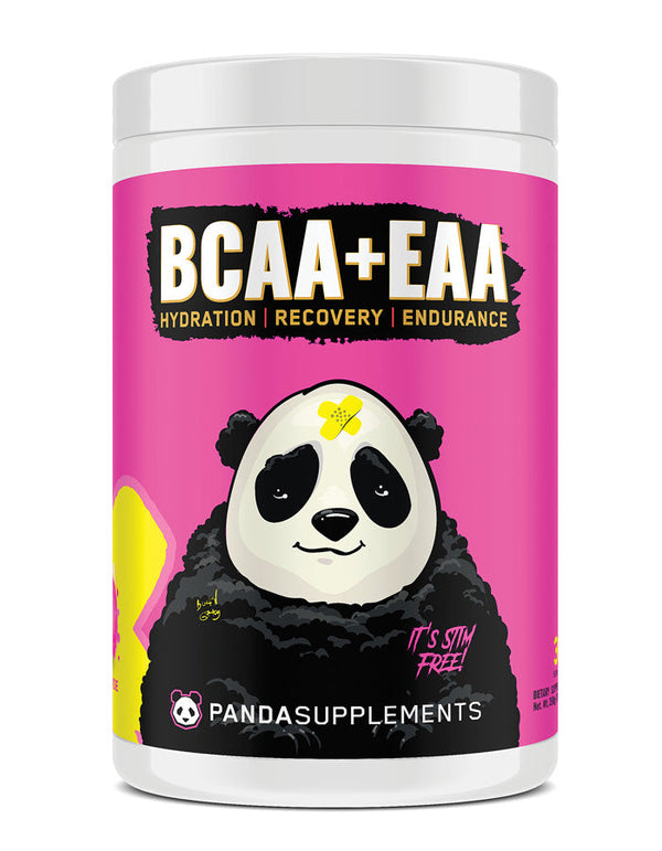 Panda Recover BCAA+EAA+Hydration 30srv in Pink Lemonade Flavor. Hydration, Recovery and Endurance, Stim-Free. PANDA BCAA + EAA + HYDRATION formula was designed to replenish, provide endurance during your workouts, and aid in recovery.