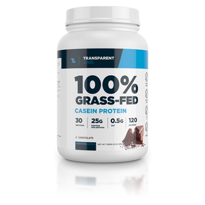100% Grass-fed casein protein 30srv from Transparent Labs in Chocolate flavor