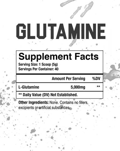 Supplement Facts Axe & Sledge Glutamine 40srv