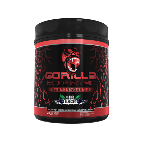 Cherry Blackout Gorilla Mode Nitric stimulant free pre-workout formula 40srv