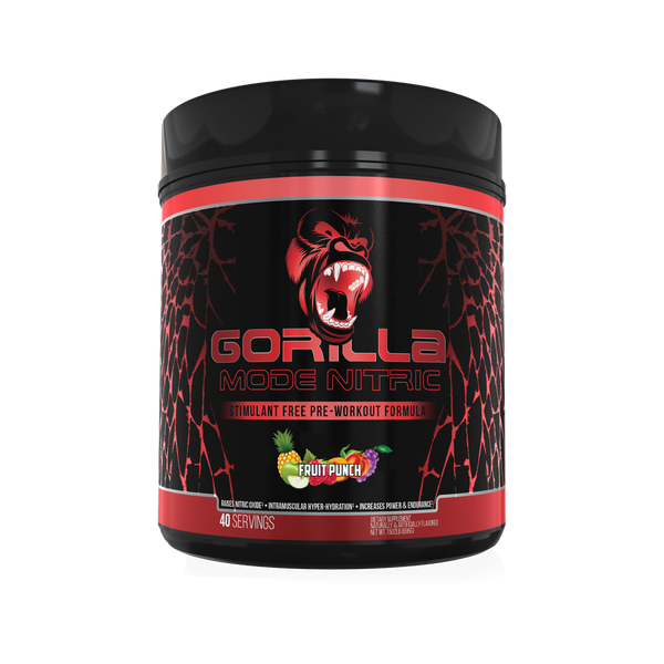 Fruit Punch Gorilla Mode Nitric stimulant free pre-workout formula 40srv