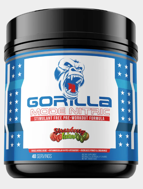 Strawberry Kiwi Gorilla Mode Nitric stimulant free pre-workout formula 40srv