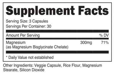Supplement Facts for Transparent Labs MAG Bisglycinate 90cap