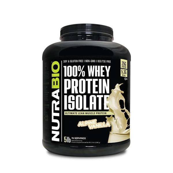 NutraBio Whey Protein Isolate 5lb