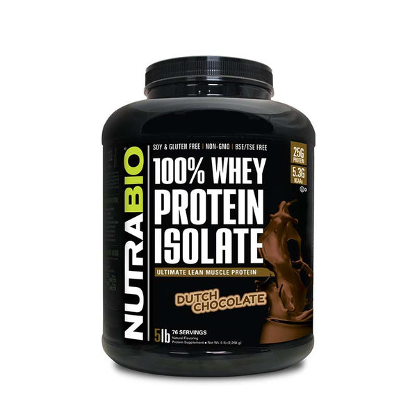 NutraBio Whey Protein Isolate 5lb