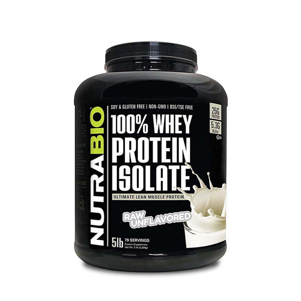 NutraBio Whey Protein Isolate 5lb