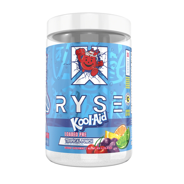 Ryse Loaded Pre 30srv, KoolAid Tropical Punch Flavor, natural and artificial flavor