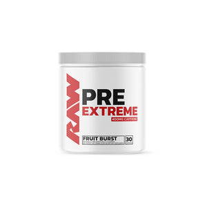 Raw Pre Extreme 30srv, 400MG Caffeine per serving. Fruit Burst flavor