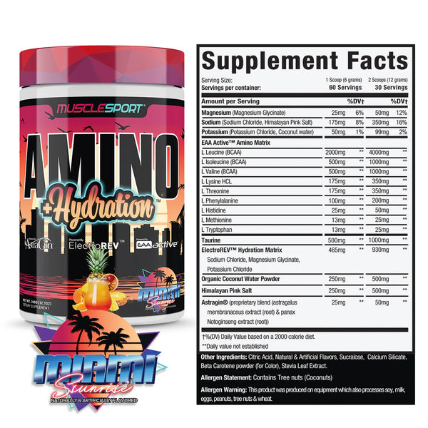 MuscleSport Amino + Hydration 60srv
