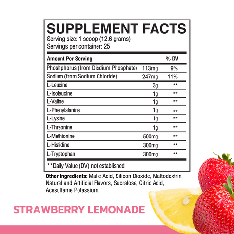 Supplement Facts Raw EAA 25srv.
