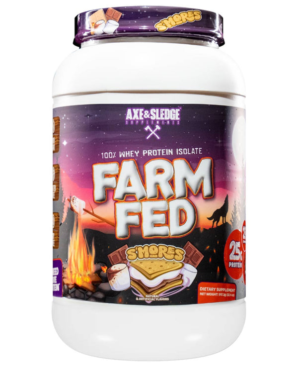 Axe & Sledge Farm Fed Protein. 100% Whey Protein Isolate. S'mores