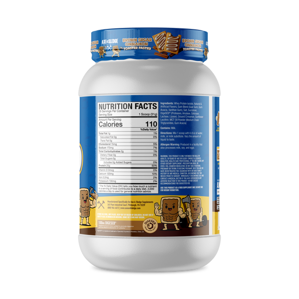 Supplement Facts Axe & Sledge Farm Fed Brown Sugar Cinnamon Toaster Pastry Protein