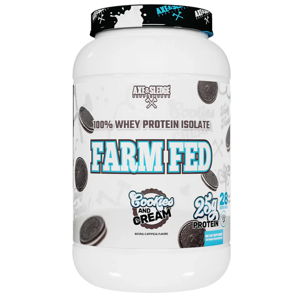 Axe & Sledge Farm Fed Protein. 100% Whey Protein Isolate. Cookies and Cream