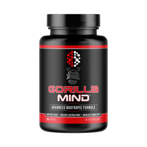Advanced Nootropic formula 150 caps from Gorilla Mind, Amplified focus, helps prevent distractions, helps increase productivity