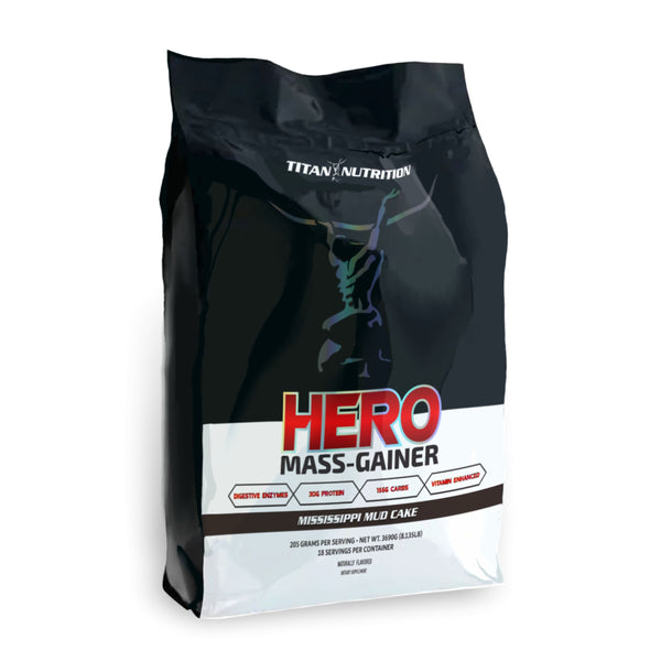 Titan Nutrition Hero Mass-Gainer 8lb. Mississippi Mud Cake flavor 