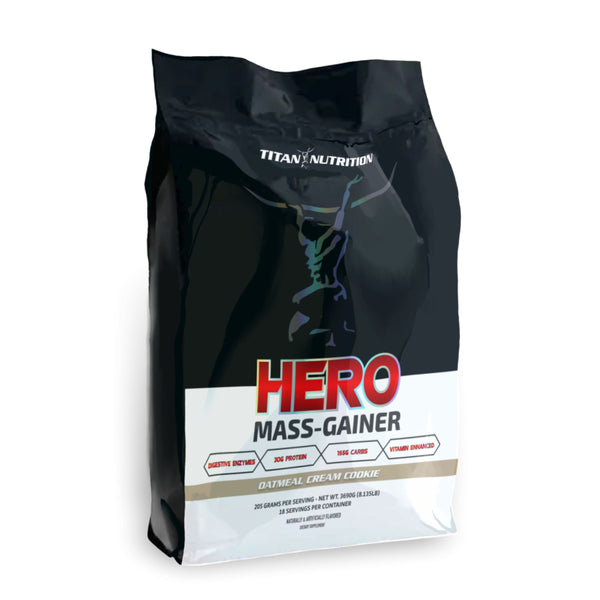 Titan Nutrition Hero Mass-Gainer 8lb. Oatmeal Cream Cookie flavor 