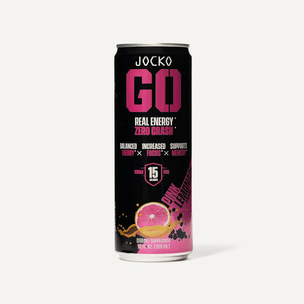 Jocko Go Drink 12ct. Real Energy* Zero Crash*. Pink Lemonade flavor