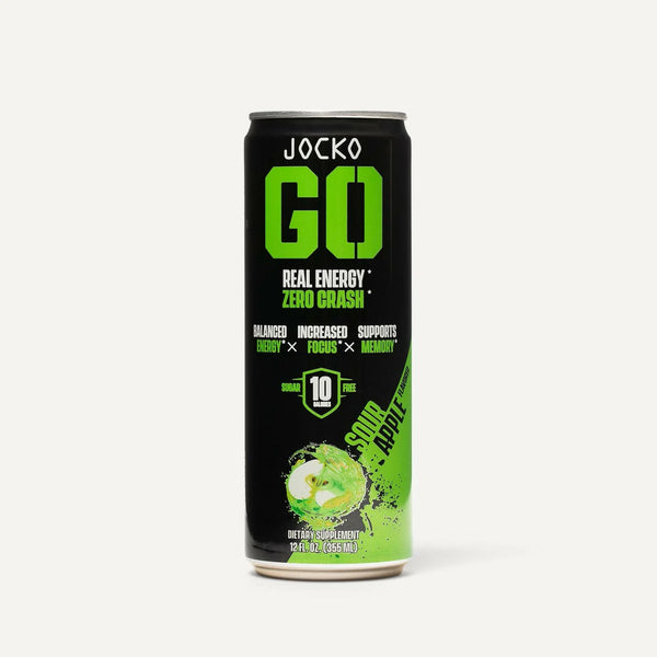 Jocko Go Drink 12ct. Real Energy* Zero Crash*. Sour Apple flavor