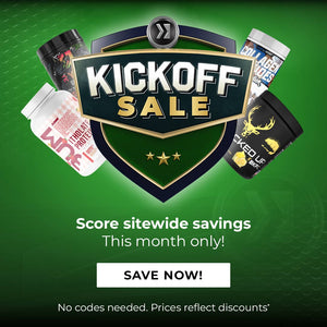Nutrition Faktory Kickoff Sale. Score site-wide savings. This Month Only!. 'Save Now' button. No Codes needed. Prices reflect discounts*
