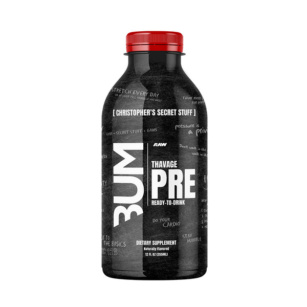 Raw CBUM Thavage RTD 12ct. Thavage Pre-workout Ready to drink in Christopher's Secret Stuff Flavor