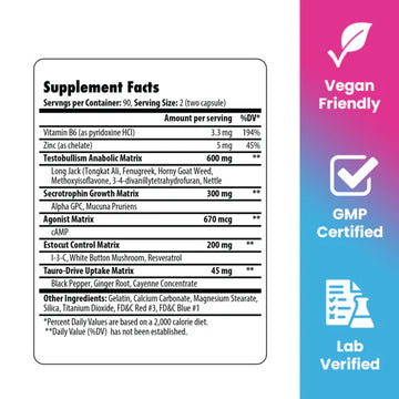 Project AD TauroTest 180Caps - Nutrition Faktory 