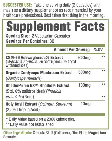 MuscleSport Ashwagandha + 60Caps - Nutrition Faktory 