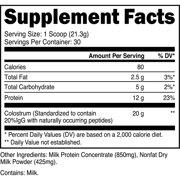 Transparent Labs Grass Fed Colostrum 30srv