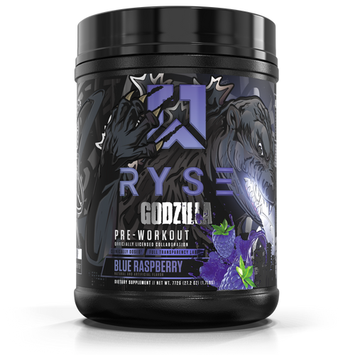 Blue Raspberry flavor, Ryse Godzilla Pre-workout 40srv, Maximize exercise performance, A true "FULLY-LOADED" pre-workout