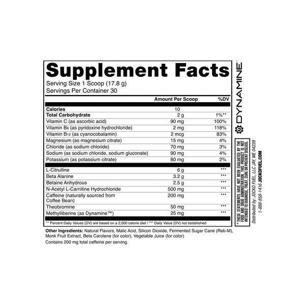 Supplement Facts Jocko Pre Workout 30srv. Energy*. Focus*, Pump*, pre-workout. 