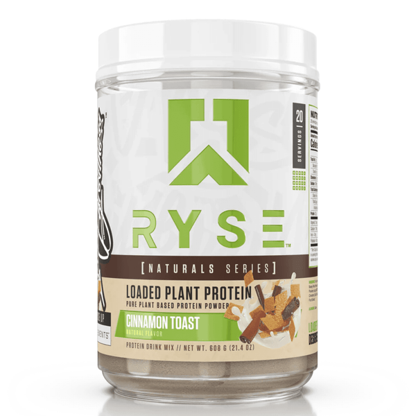 Ryse Loaded Plant Protein 20srv, Natural Series, pure plant based protein powder, Cinnamon Toast Flavor, Natural Flavor, Protein drink mix