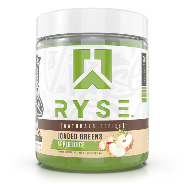 Ryse Loaded Greens 30srv, Natural Series, Apple Juice flavor, Natural flavor