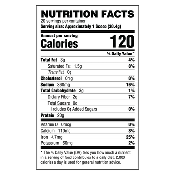 Supplement Facts Ryse Loaded Plant Protein 20srv, Natural Series, pure plant based protein powder, Natural Flavor, Protein drink mix