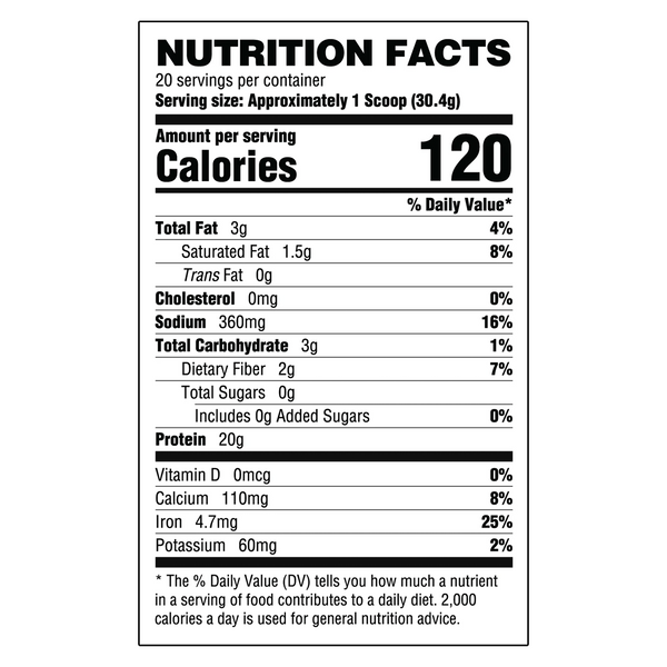 Supplement Facts Ryse Loaded Plant Protein 20srv, Natural Series, pure plant based protein powder, Natural Flavor, Protein drink mix
