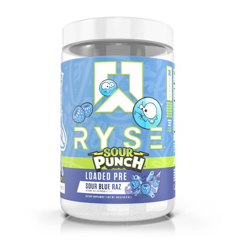 Ryse Loaded Pre 30srv, Sour Blue Razz Flavor, natural and artificial flavor