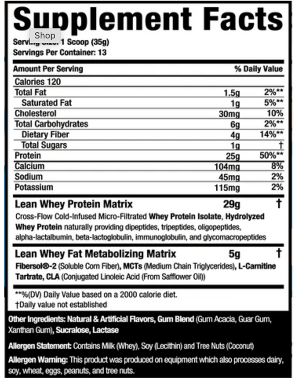 MuscleSport Lean Whey Iso-Hydro 1lb
