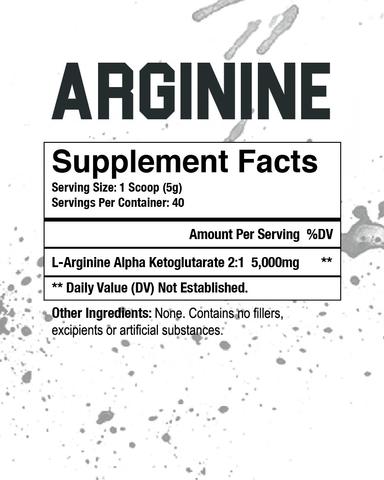 Supplement Facts Axe & Sledge Arginine 40srv